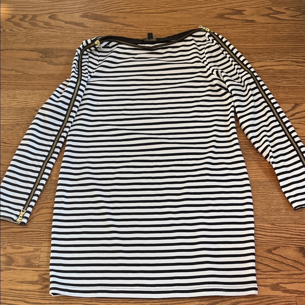 Maternity dress- Rachel Zoe for A Pea in the Pod Black and White Striped Dress